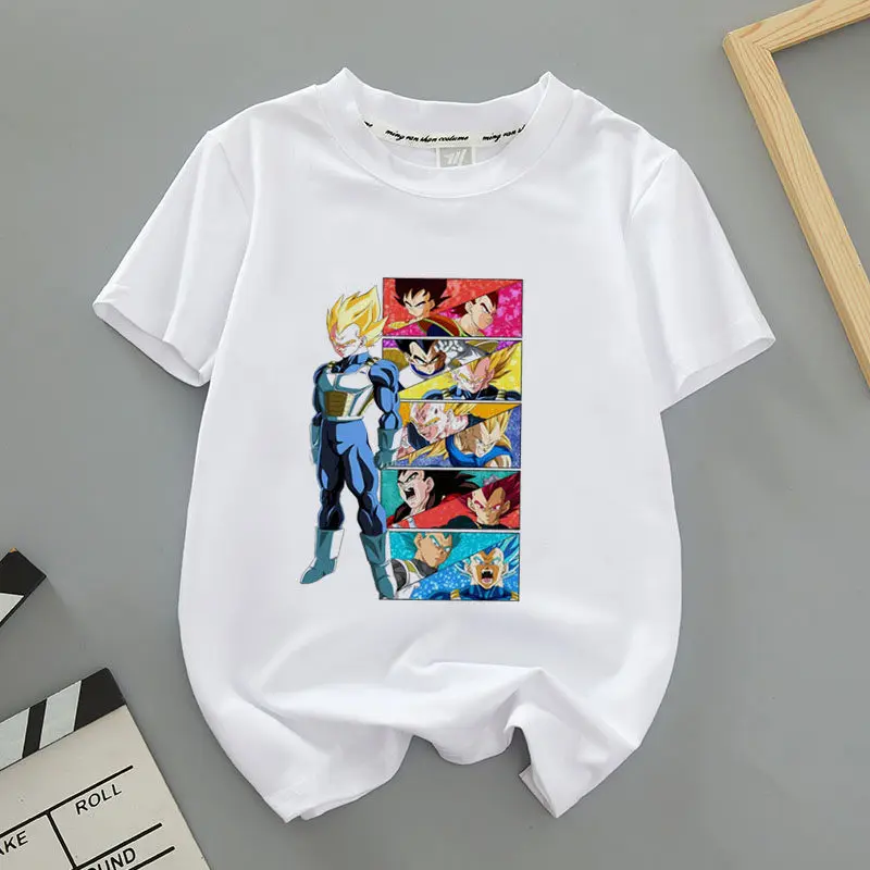 T-shirt à manches courtes Dragon Ball Super Saiyan pour garçons, filles, enfants et parents (tendance mode enfant)