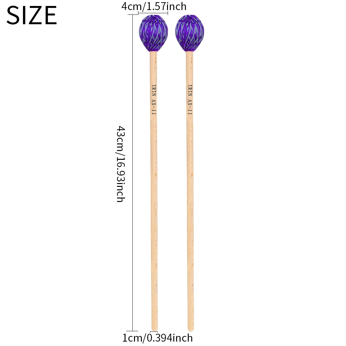IRIN 2 Stück Marimba-Schlägel mit Ahornholzgriff, fester und starker Zusammenhang zwischen Holzkern und Hammerkopf, professionelle Percussion-Teile – Detail 8