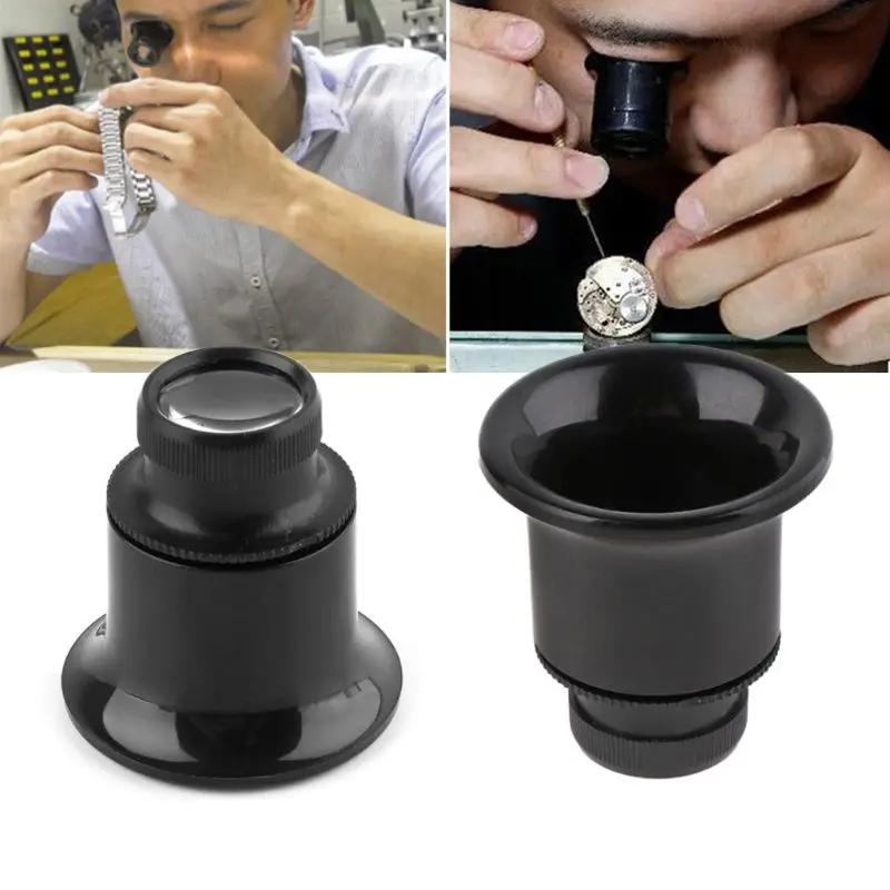 10X/20X Monocular Magnifying Glass Loupe Optical Lens Timepiece Watch Repair Tools Magnifier Eyewear For Jeweler Watchmaker