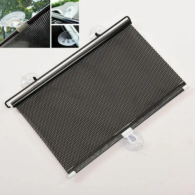 Cordless Blackout Roller Blinds Retractable Sun Shade Window Cover No Drill Installation for Home Office Car Sun-shading Curtain