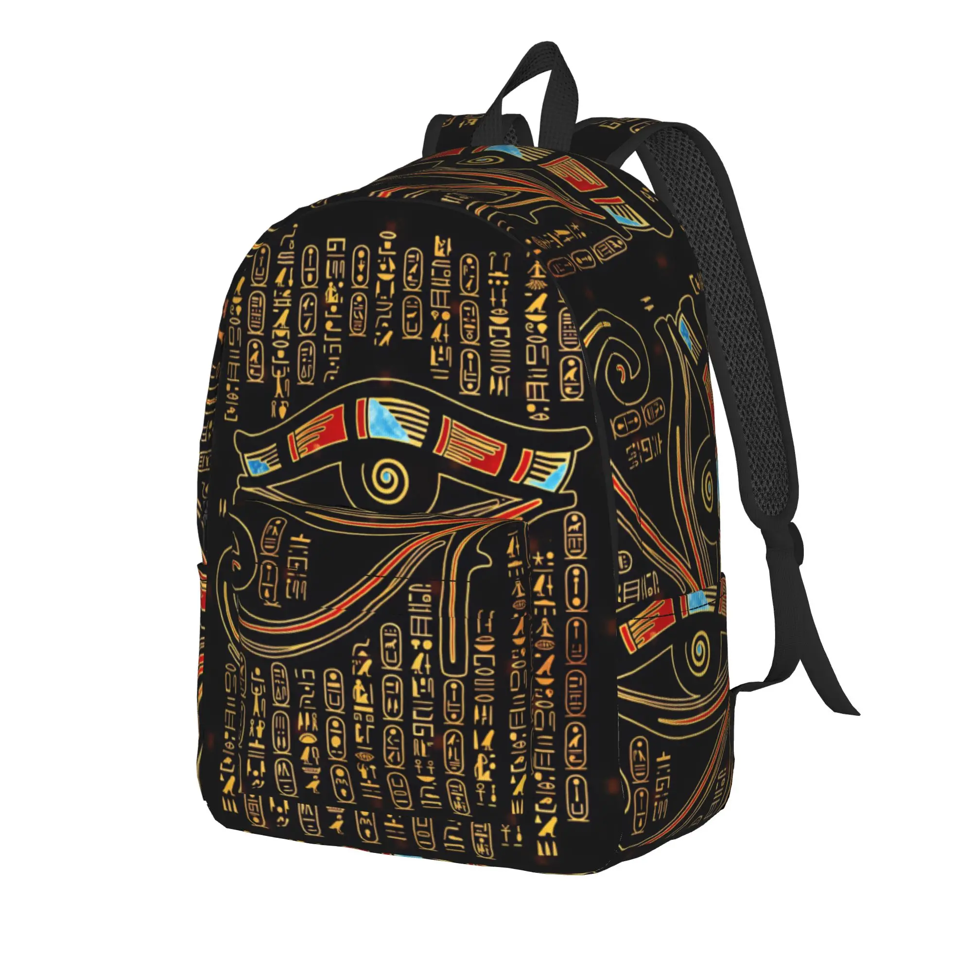 Custom Egyptian Hieroglyphs And Deities Backpack Grocery Ancient Egypt Art Backpacks Cycling Large School Bags Designer Rucksack