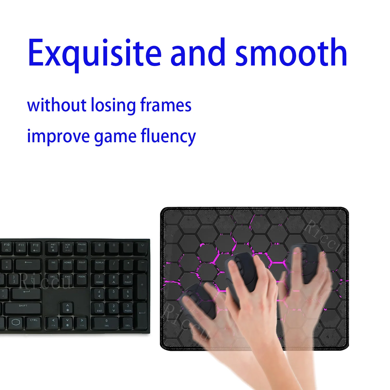 Hexagon Geometric Small Size Mouse Pad Keyboard Gamer Cushion Honeycomb HD Printing Non-slip Rubber Desk Mat Art Design Desk Rug view 4
