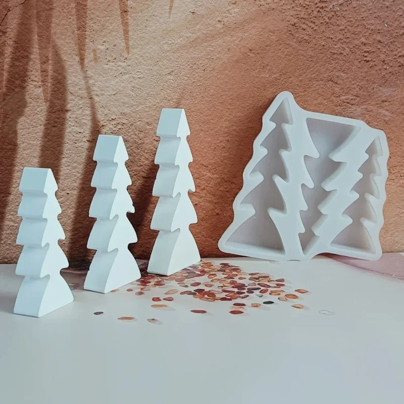 

Новая форма, трендовый набор елок, декоративный домашний акцент, цементная штукатурка, подставка для дисплея, рождественские нерегулярные силиконовые формы «сделай сам»