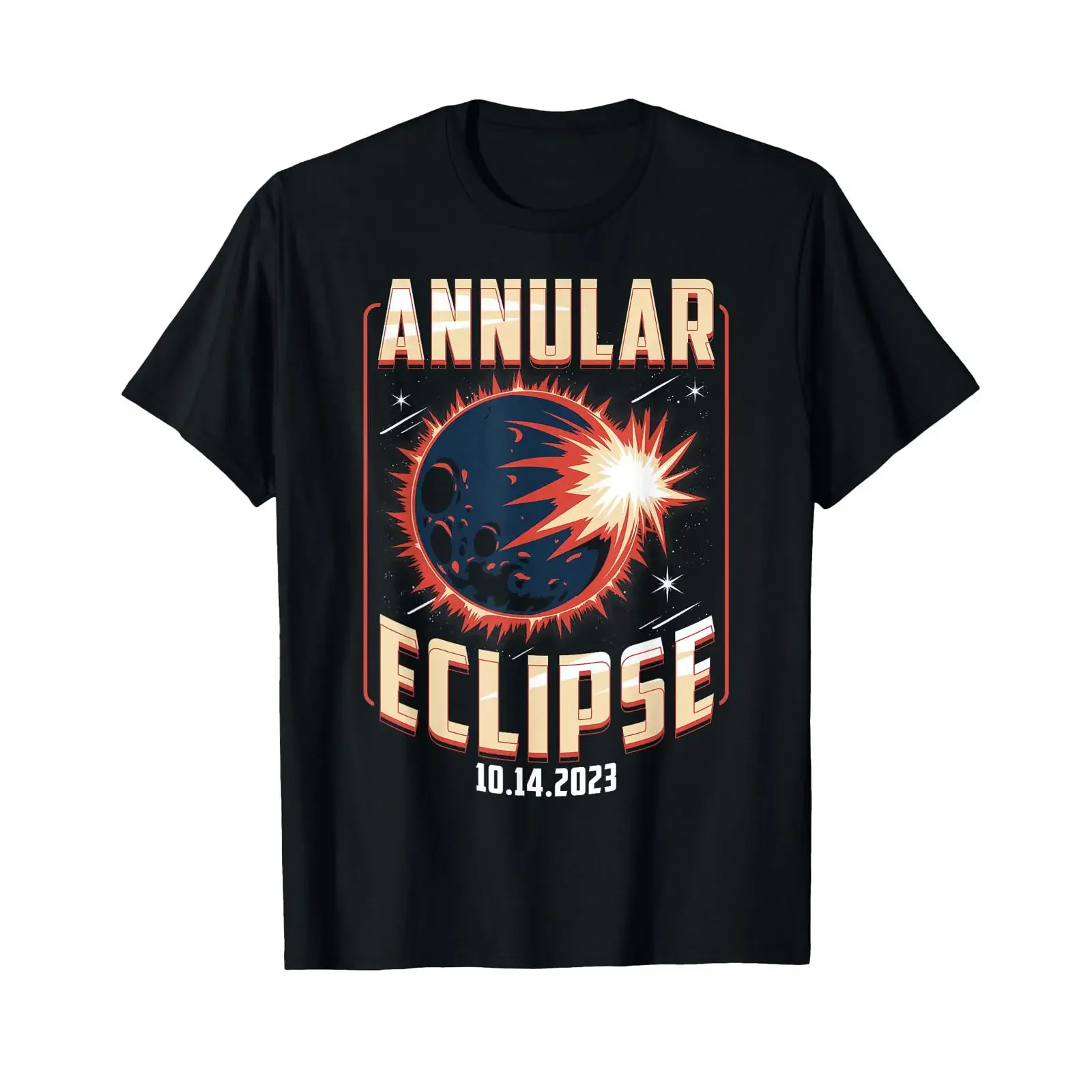 Annular Eclipse 2023 October 14 USA Total Partial Totality T Shirt vintage Washed Comfortable Soft homme Casual Unisex fashion