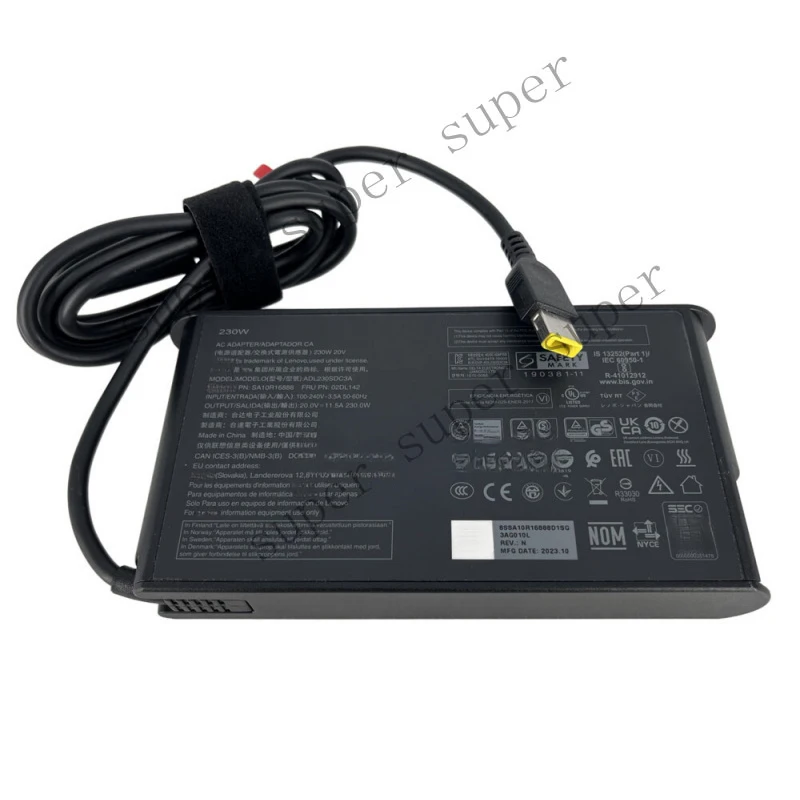

S+ Slim Tip 20V 230W AC Adapter Charger For Lenovo Legion 5 i9-14900 Power Supply