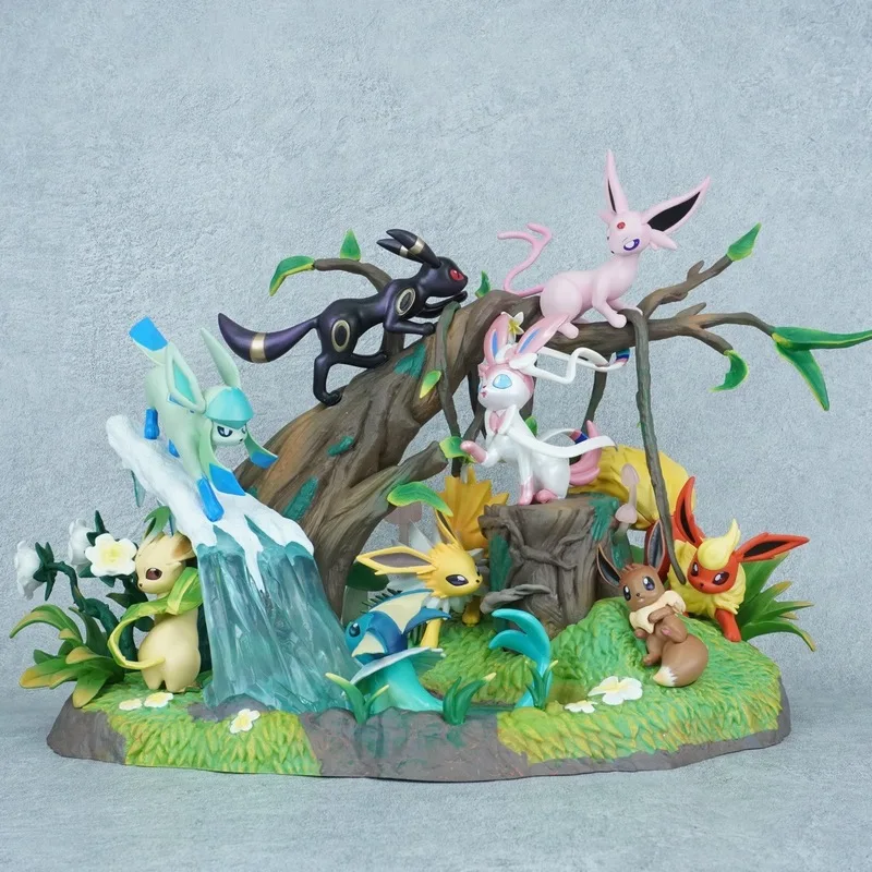 

27cm/10.63in Pokemon Anime Figure Eeveelution Action Figure Collection Model Kids Trendy Toys Tabletop Decoration Surprise Gifts