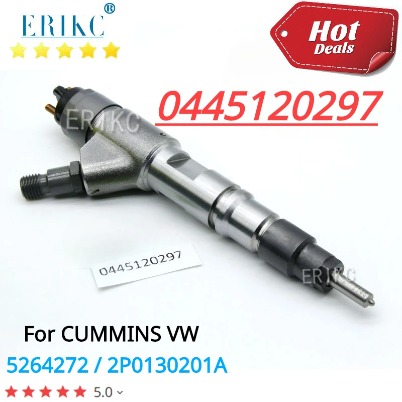 

ERIKC 0445120297 Auto Car Parts Injector 0445 120 297 Diesel Parts Fuel Injector 0 445 120 297 for CUMMINS VW 5264272 2P0130201A