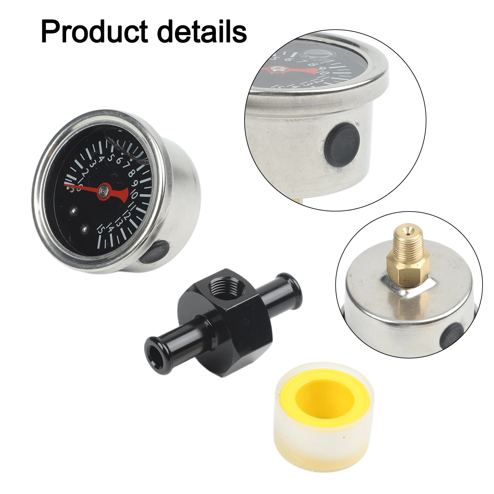 Axial Shock-Resistant Oil Pressure Gauge Silver Axial Shock Resistant Oil Gauge Automotive Gauges Metal Construction