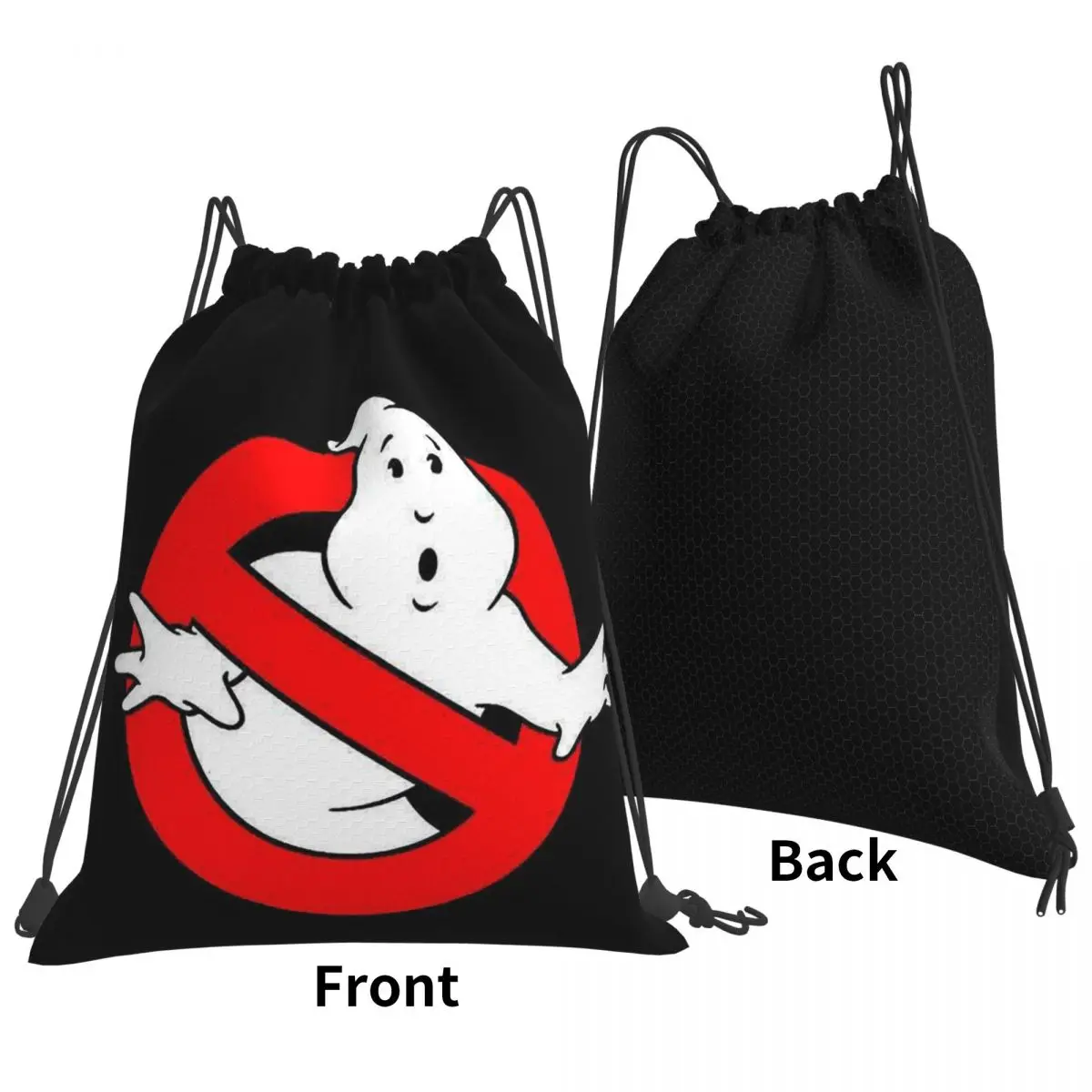 

The GhostBusters Logo Pattern Backpacks Casual Drawstring Bundle Pocket Sports Bag Book Bags for Travel School