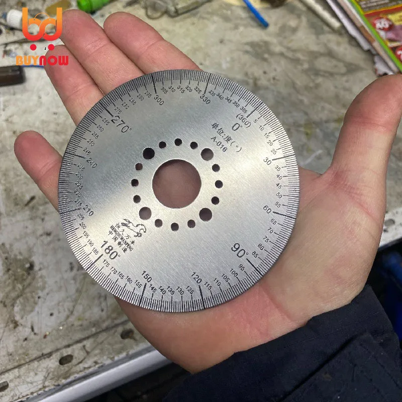 High Quality Stainless Steel Scale 360 Degree Scale Small Scale Protractor Stainless Steel Disc 100x20x2mm / 70x14x2mm
