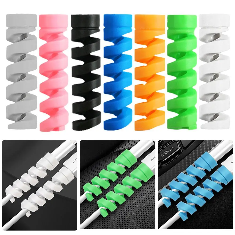 Cable Protector Universal Silicone Data Cable Winder Wire Cord Cable Organizer for Charge Cable Protector Accessory T6D7