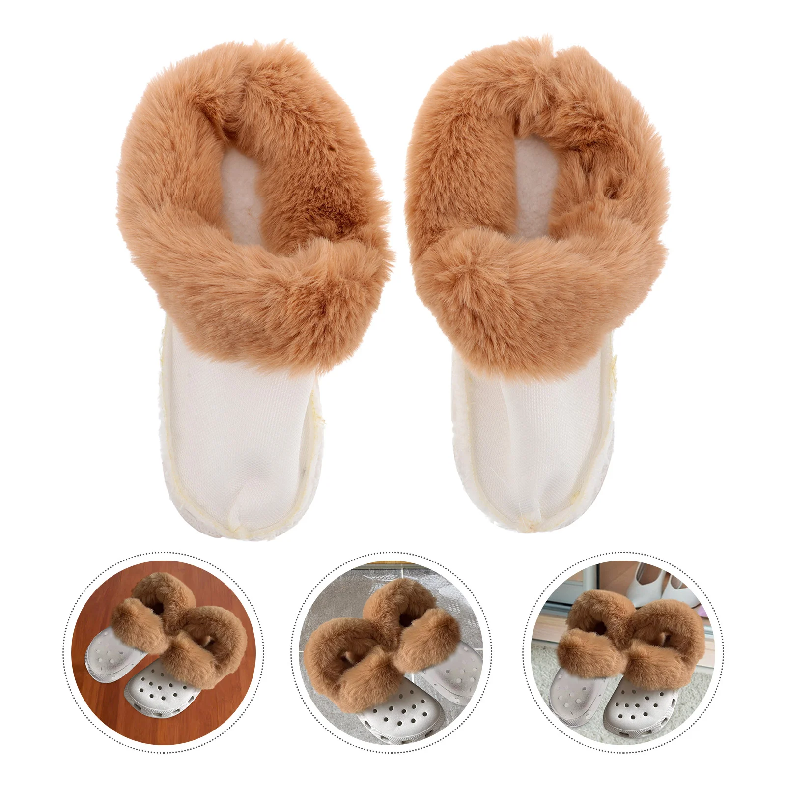 Winter Plush Shoe Liner Stocking Kits Felt Applique Lined Clogs for Women Shoes Sheepskin Insoles Pvc