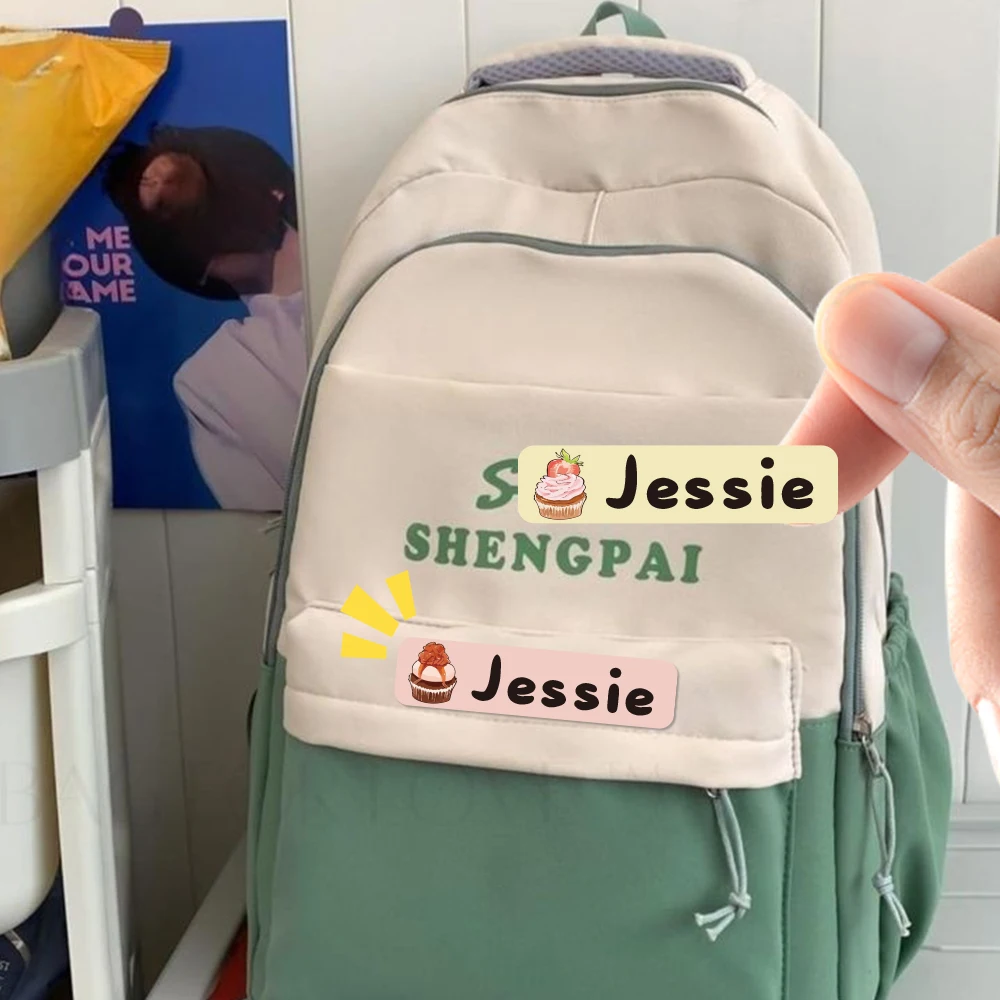 Custom ice cream Name Sticker,Transparent Waterproof Stickers for Kids,diy Name Labels for School Bottles Pen Box Mug Uniform