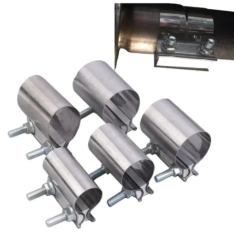1Pcs Strong Steel Pipe Clamp 40/45/50/53/55/57/60/63mm Stainless Steel Universal Exhaust Pipe Connection Hoop Car Accessories