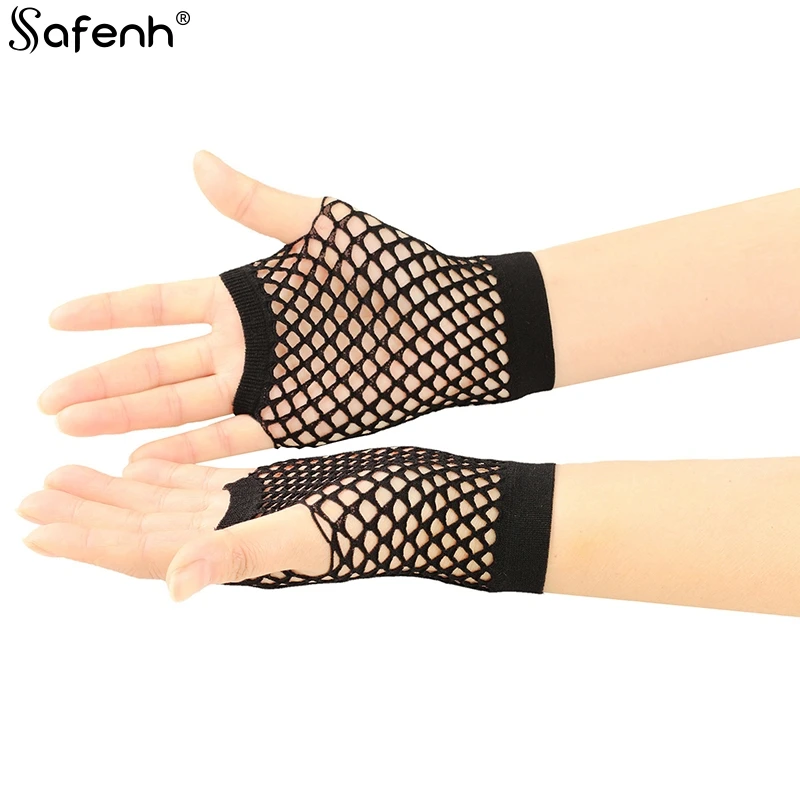 1Pair Womens Short Fishnet Net Gloves Fingerless Mesh Gloves Punk Rock Fancy Night Club Party Arm Warmer Gloves Sexy Gloves Hot