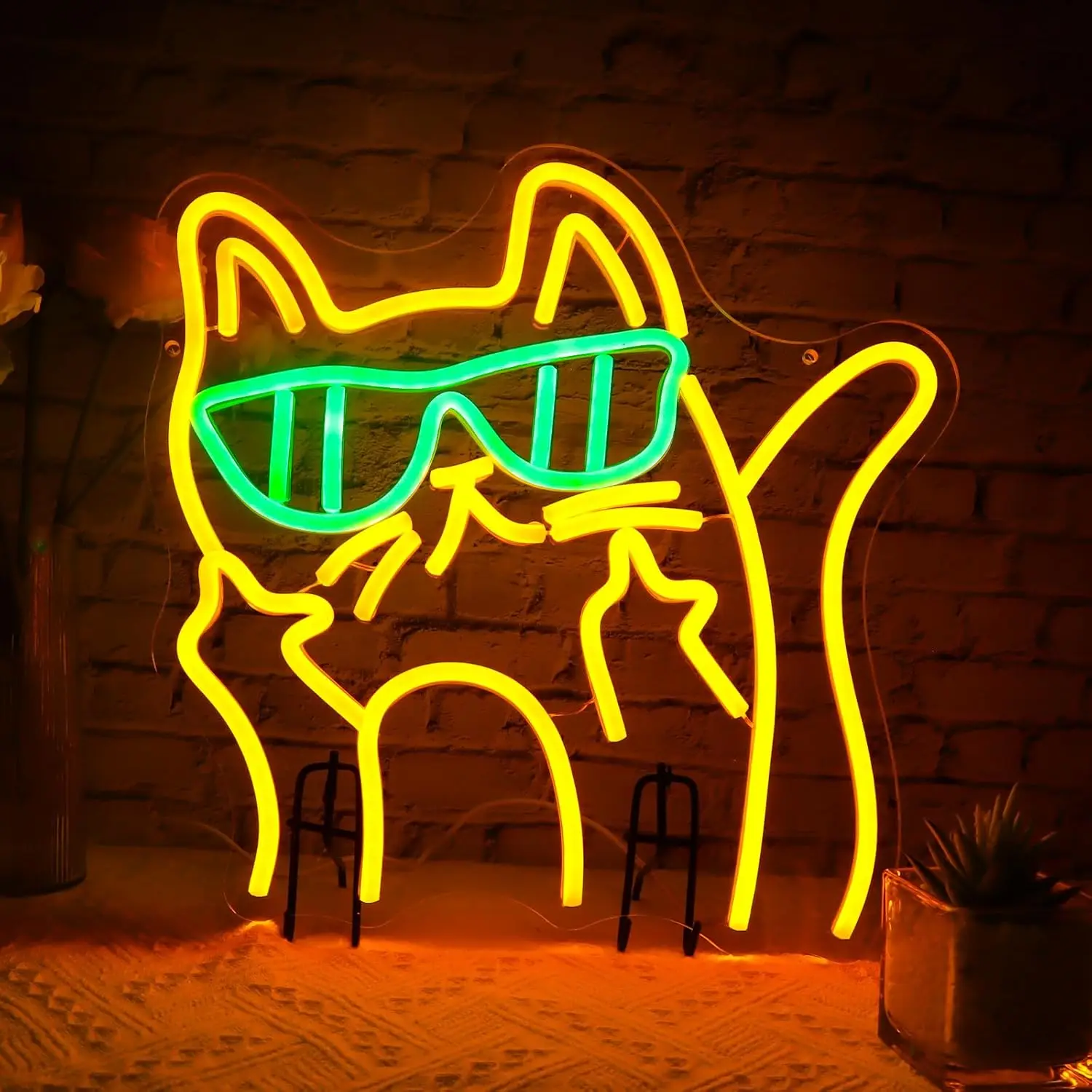 

Cat Neon Sign Cartoon Cat LED Wall Light USB Dimmable Neon Light for Bedroom Room Urban Cafes Fashion Stores Decoration Gift