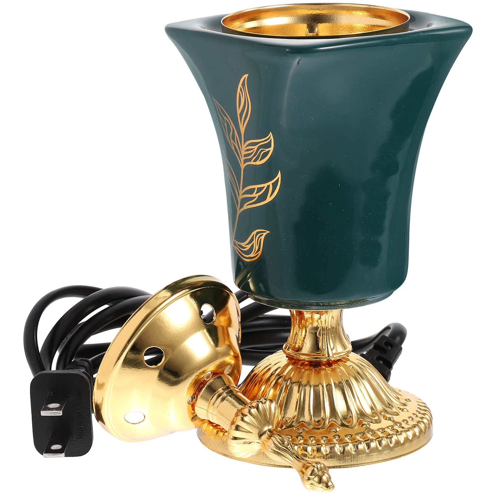 

Censer Holder Plug-in Incense Burner Decoration Decorative Electric Metal Green Vintage