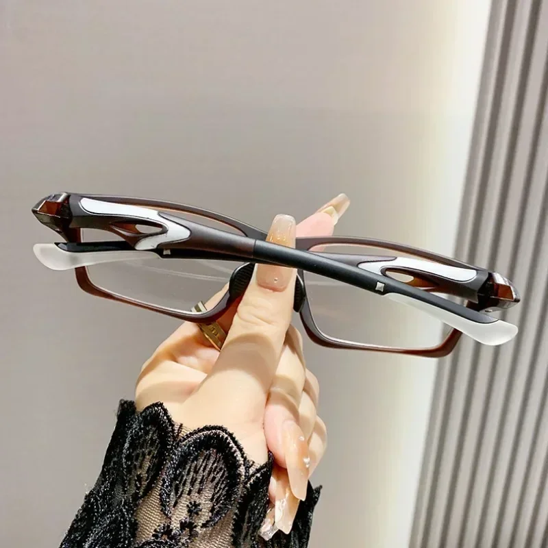 Sports TR90 Myopia Glasses Photochromic Anti Blue Light Fall-Proof Eyewear for Cycling Students