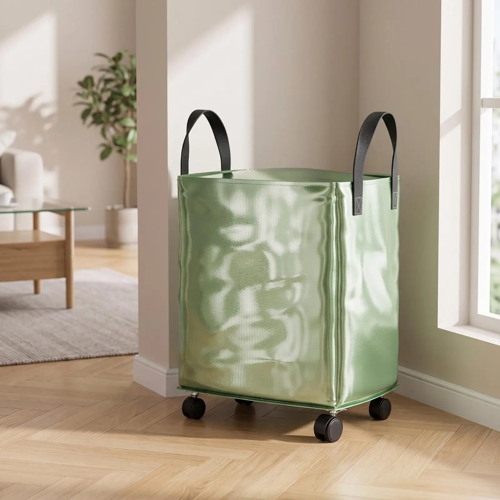 Portable Rolling Moving Storage Cube for Household Goods PP Woven Material Travel Bag with Secure Zipper and Handle