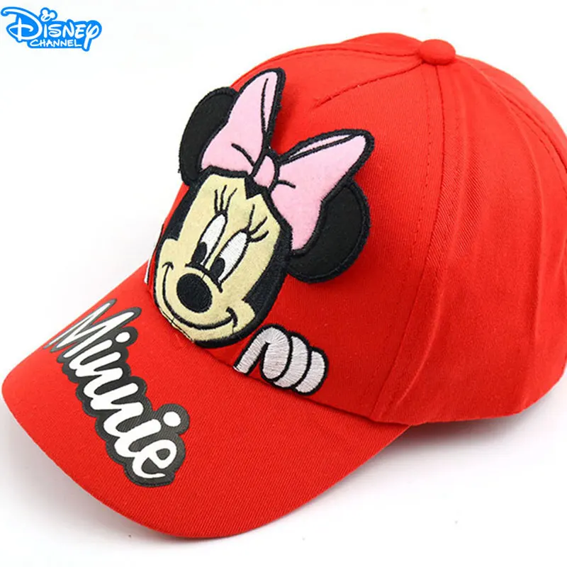 Disney-Casquette de Baseball Anime Minnie Mouse pour enfants, chapeau de soleil d\'été réglable pour enfants, chapeau Hip Hop mignon, cadeau pour