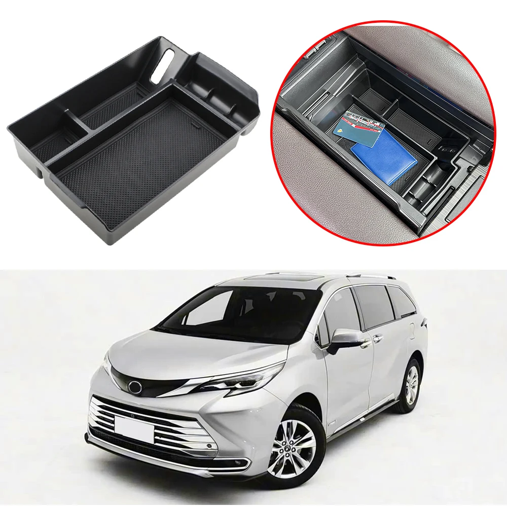 Auto-Mittelkonsolen-Armlehnen-Aufbewahrungsbox für Toyota Sienna XL40 4. Generation 2021 2022 2023 2024 2025 Organizer-Ablageplatte Zubehör