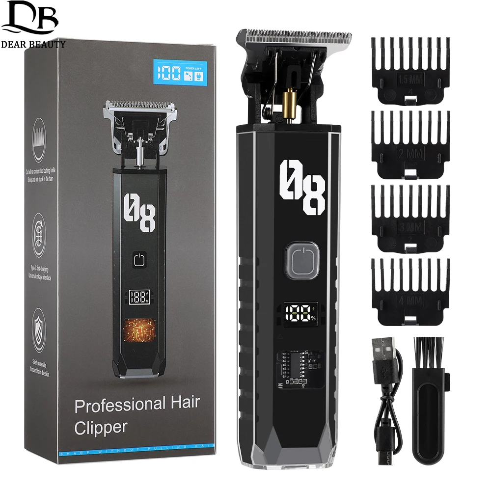 

Беспроводная электрическая машинка для стрижки волос, мужская машинка для стрижки волос, перезаряжаемый триммер для волос, бритва для бороды, профессиональный парикмахерский набор для ухода за волосами