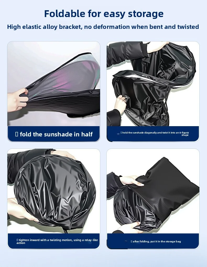 Universal Car Windshield Sun Shade Front Window Sunshade Windshield Sun Protection Cover UV-Blocker Cooling Heat Shield Curtains - view 5