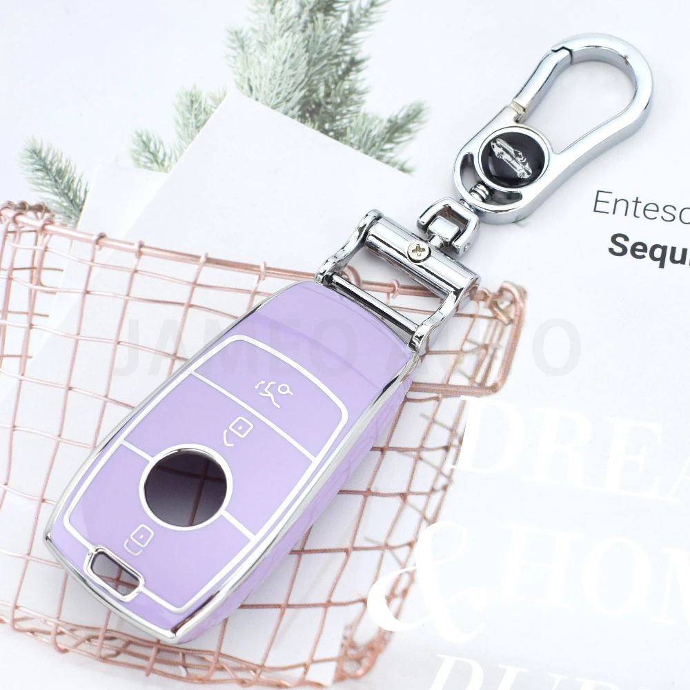 2 3 4 أزرار حافظة مفاتيح السيارة من البولي يوريثان لمرسيدس بنز A-B-C-M-CLA-CLS-E-G-GLB-GLC-GLE-R-SL الفئة AMG EQS EQC GLA W204 W211