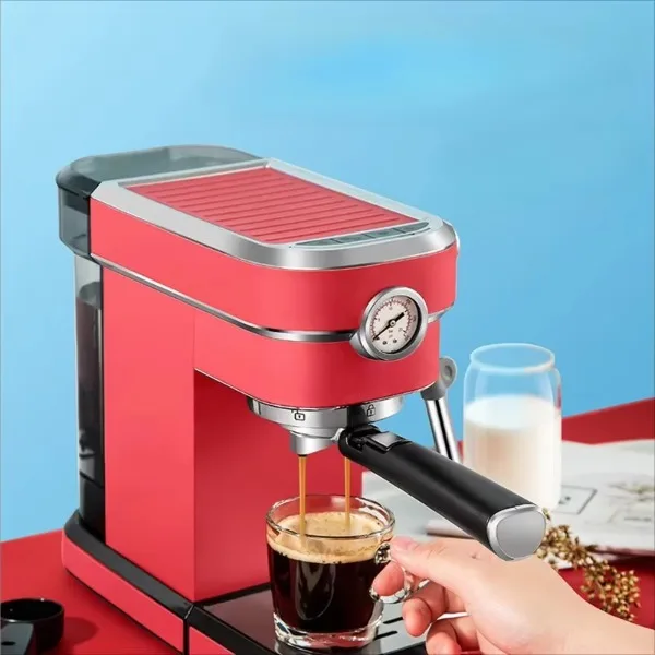 

220V Semi-Automatic Espresso Maker with Milk Steam Function Programmable Household Coffee Machine for Hotels