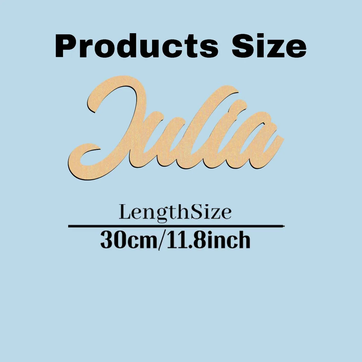 1pc Cartoon Julia example Customizable Name Laser-Cut Sign Wooden Decor Wooden Sign Vertical Orientation Door Hanging Decor