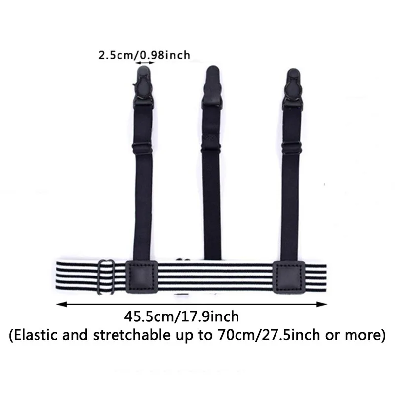 สายรัดเสื้อเชิ้ตผู้ชายแบบมีลาย 1 คู่ สายรัดกันลื่น สายรัดไนลอนแบบปรับได้สำหรับผู้ชาย