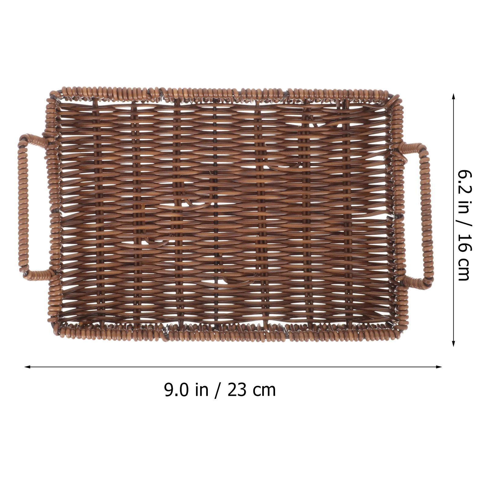 

Rectangular Woven Bread Basket Handles Bread Storage Basket for Household Kitchen Office Decorative Woven Baskets