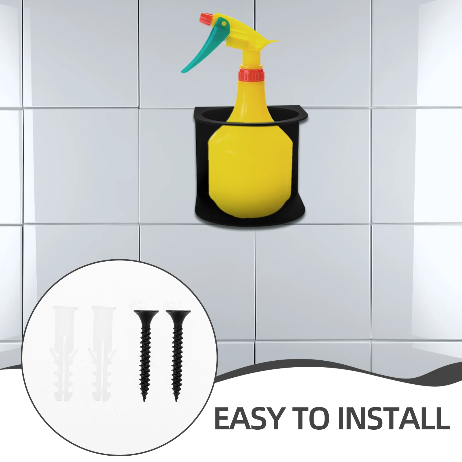 

1pcs Spray Bottle Holder Wall Bracket Heavy Duty Hooks Storage Organizer For Home Garage Workshop Mounting Kit