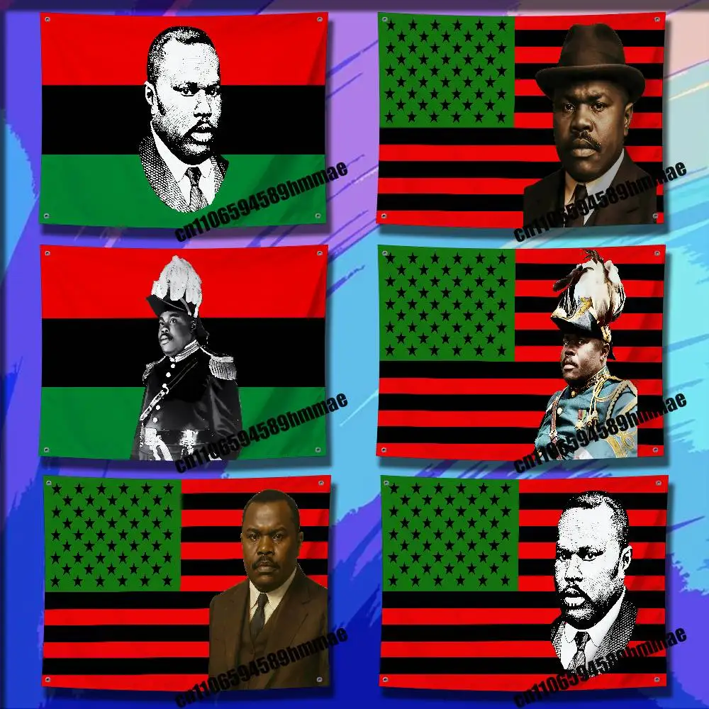 

For Marcus Garvey Black Red Green Africa Panafrikanische Flagge America Gift Flag 50*70cm Living Room Banner Wall Tapestry