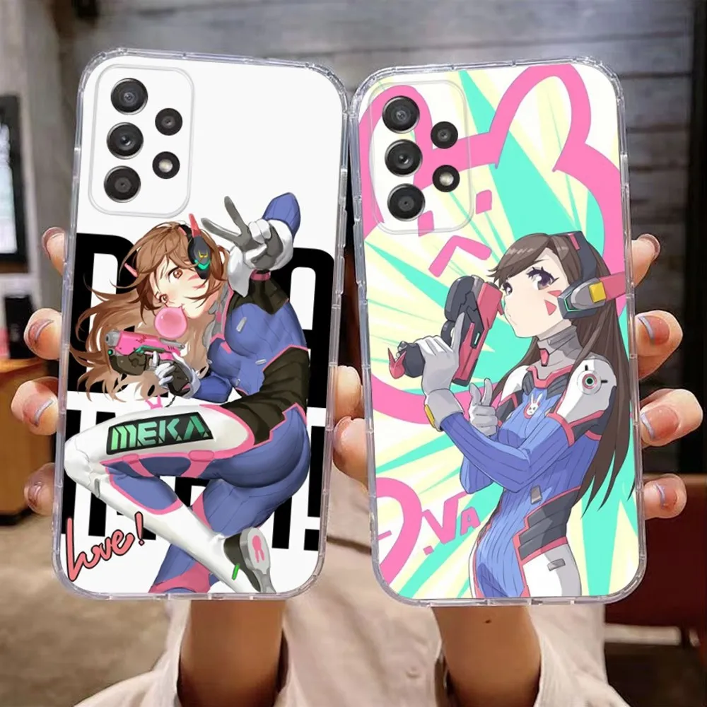 

Game O-Overwatch Dva Phone Case For Samsung Galaxy A71,70,52,51,40,31,A50,30S,21S,Note20ultra Transparent Cover