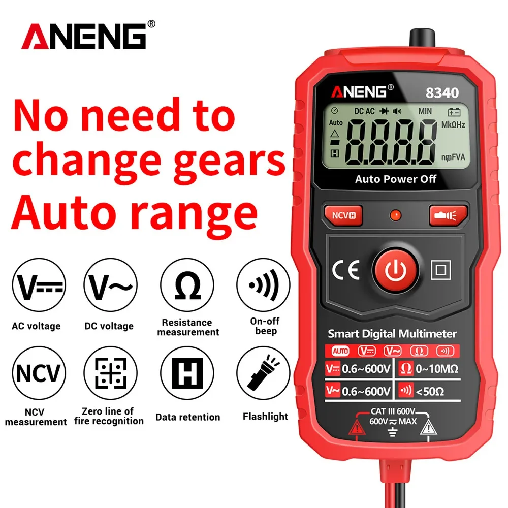 

ANENG 8340 Mini Digital multimeter 1999 Counts 400V AC/DC voltmeter circuit test Zero FireWire Auto tester handheld multimetre