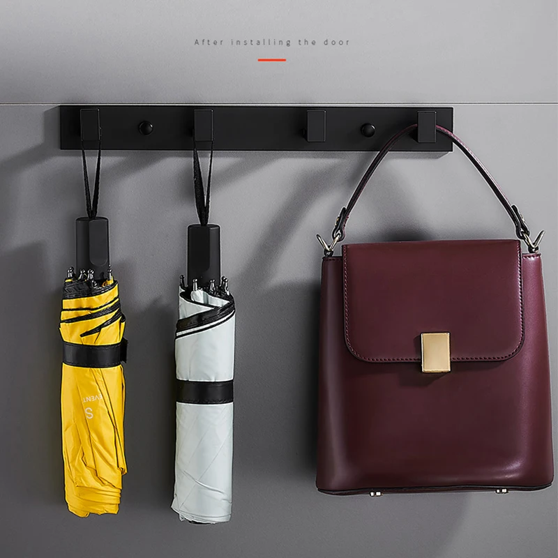 الحمام الفضاء هوك ملابس الحائط الألومنيوم الملابس خطاف تعليق المعاطف حمالة تعليق جدارية الأسود نحى الذهبي اكسسوارات الحمام 3-6 السنانير