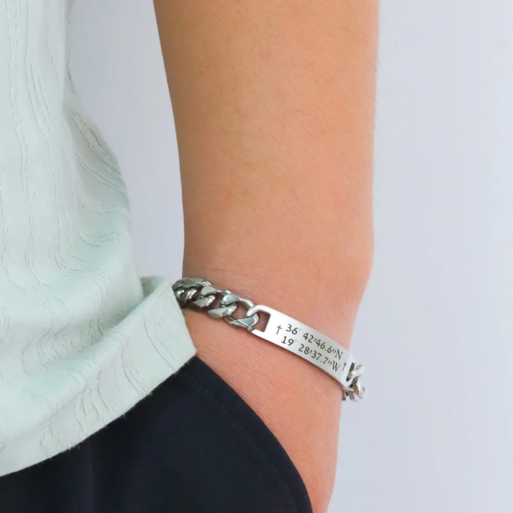 شخصية نقش رسالة معنى الرجال هدية ، الكوبية سلسلة سوار ، مخصص الرجال أبي الأب زوج صديقها هدية ، عيد الحب'