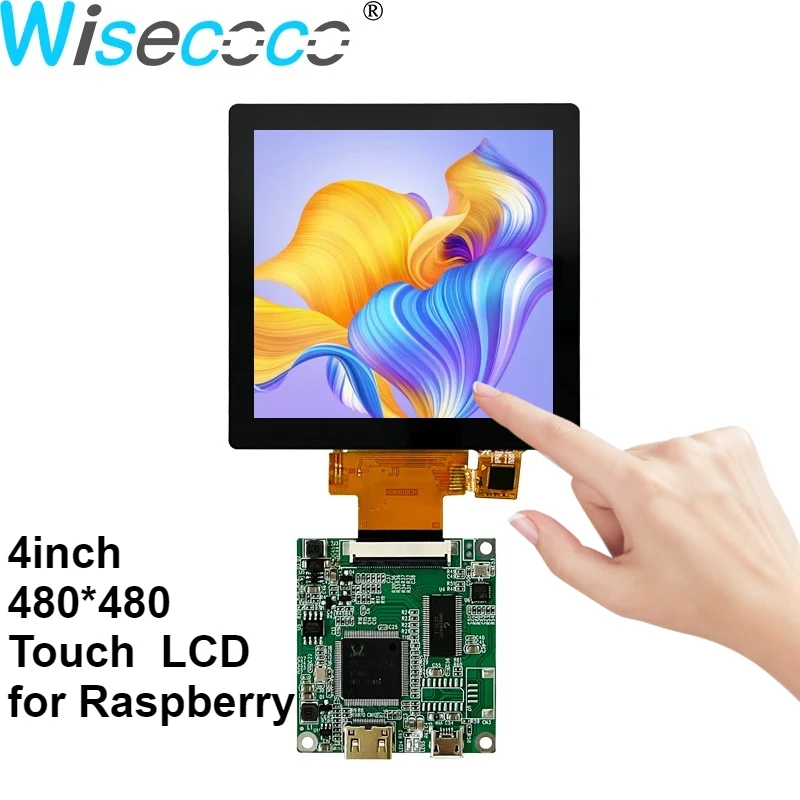 

4-дюймовый квадратный ЖК-экран 480*480 IPS SPI RGB 40-контактный дисплей I2C, плата контроллера сенсорного датчика для визуального дверного звонка Raspberry PI