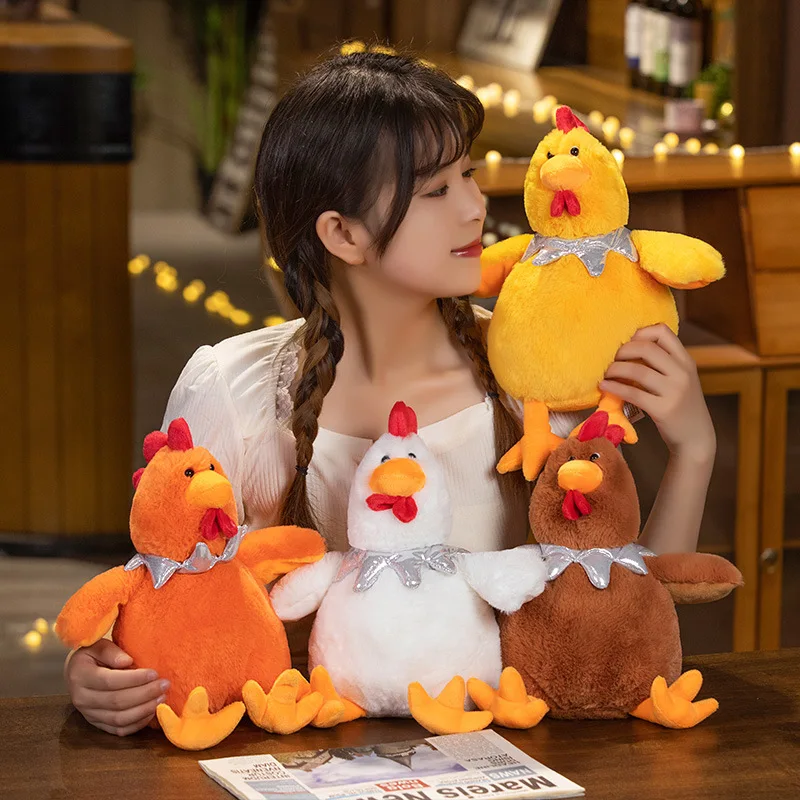 25CNew Chicken Plush Toy Stuffed Animal Cute Chick Soft Pillow Cartoon Baby Appease Doll Birthday Gift for Kids Girls Boys