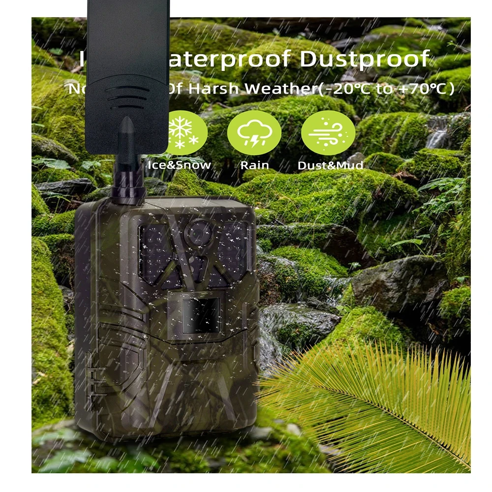HC910PRO 2K 30fps Video APP Hunting Trail Camera Outdoor Cloud Service 4G 30MP Live Stream Media Wild Night Vision Photo Traps