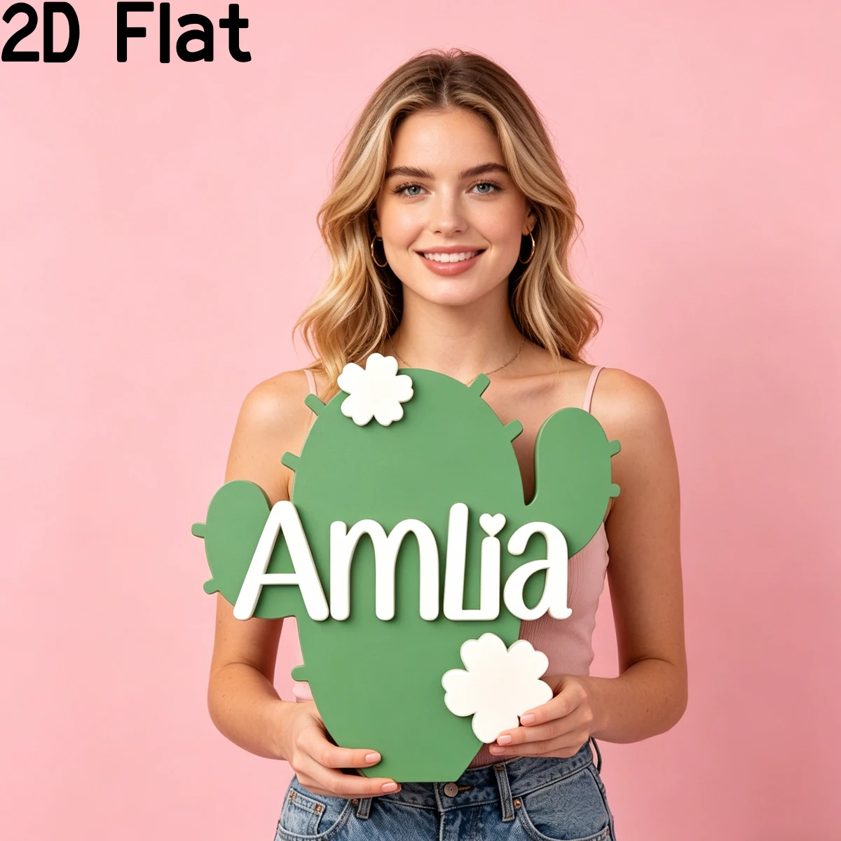 1Pc Custom Green Cactus Wooden - огляд і ціна Baby Nursery Green