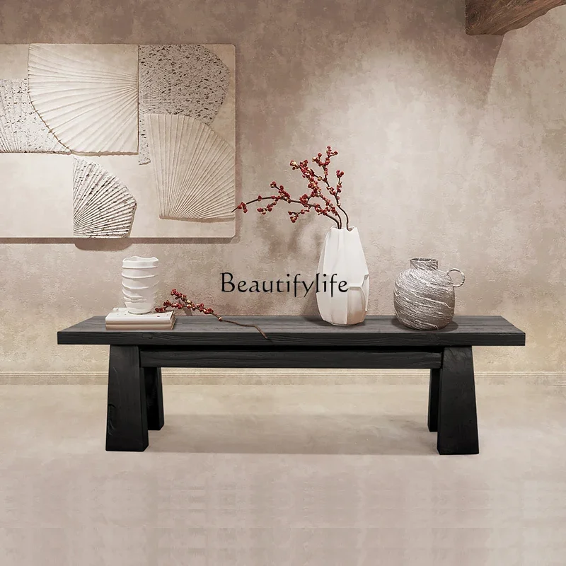 *Nordic minimalist all-solid wood coffee table villa wabi-sabi style personalized creative furniture tea table