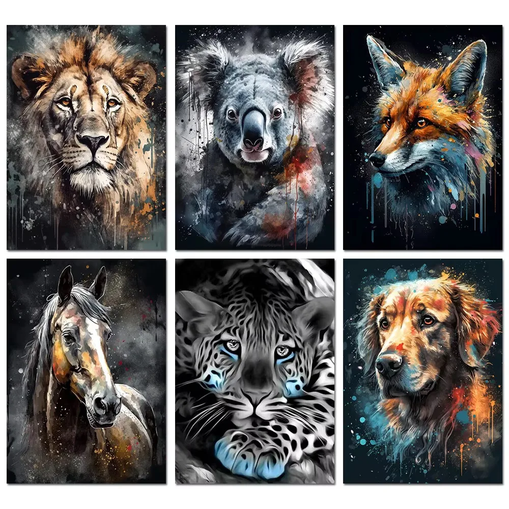 Diamond Painting  Animals Lion Koala Tiger Mosaic Handmade Artwork Round/Square Diamonds Exquisite Gift Home Decor