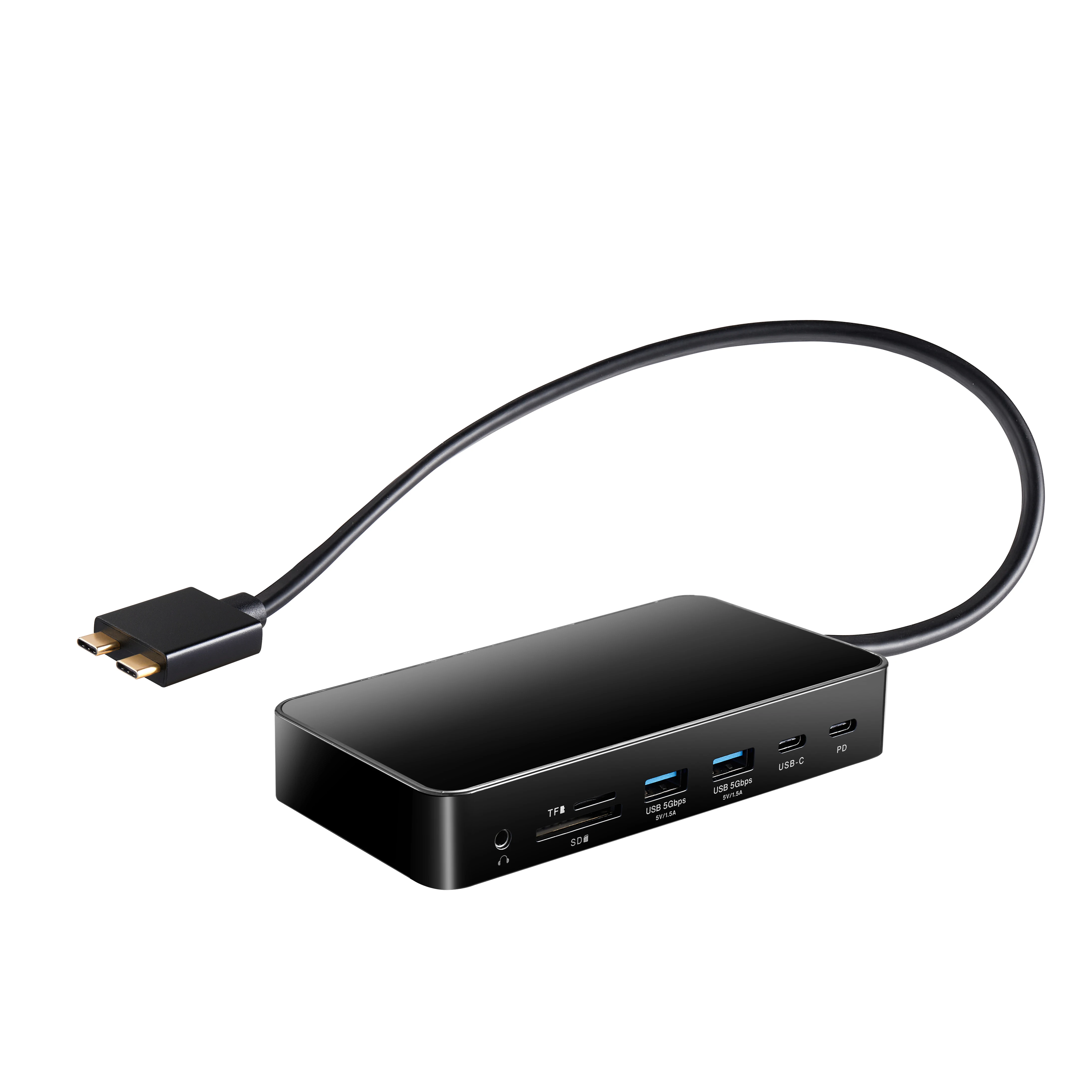 12 in 2 USB C Laptop Docking Station 2 HDMI 4K@60Hz, 18W PD 3.0 5Gbps, USB-C 3.0 & 4 USB 3.0, RJ45 Ethernet SD/TF Audio