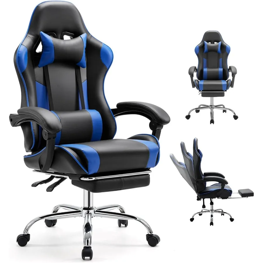 Ergonomic Gaming Chair with Footrest, Home Office Desk Chair