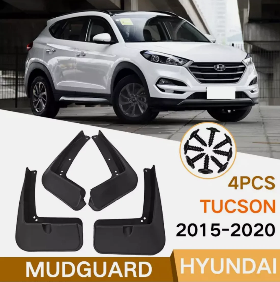 

Molded Mud Flaps For Hyundai Tucson 2016-2021 Splash Guards Mudguards