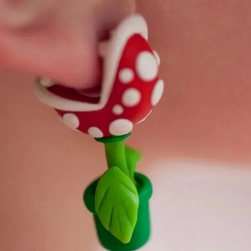 Super Mario Earrings Piranha Plant Funny Anime Creative Game Dangle Jewelry Women Girls Fashion Cute Cartoon Charms Earrings view 4