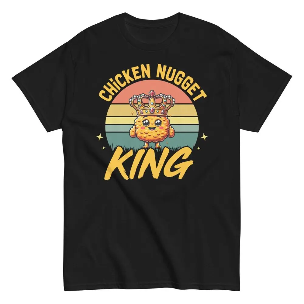 Chicken Nugget King Men's Cotton T-Shirt   Lover Gift TeeAnime Pattern Y2KUnisex T-shirts for Men Women Summer Tees