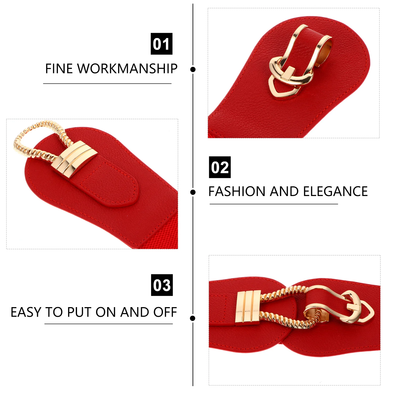 

1Pcs Wide Waist Belt Decorative Dress Accessory Elastic Buckle Practical Lady Dress Belt Elegant High Waist Chain